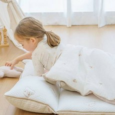 아리베베 사계절 듀라론 순면 리버시블 어린이집 낮잠이불세트 일체형, 곰돌이