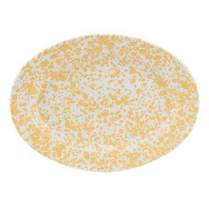 CROW CANYON 橢圓盤 D94, 黃色大理石紋, 1個