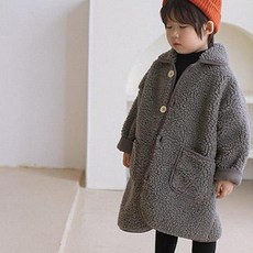 Arbe 兒童刷毛絨面長版大衣