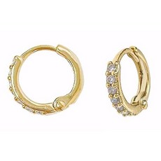 엘라주르 여성용 달리아 데일리 큐빅 원터치 심플 미니 링귀걸이