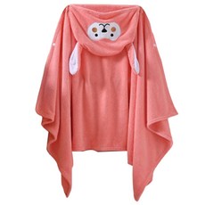 와키자키 유아용 폭닥폭닥 목욕수건망토, 핑크, 1개