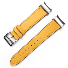 스페이스쉴드 갤럭시 워치 호환 원클릭 날개형 싱글 투어 레더 스트랩 20mm, 앰버