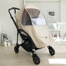 momnoko 幼兒車無花紋防風罩, 黃油米色, 1個