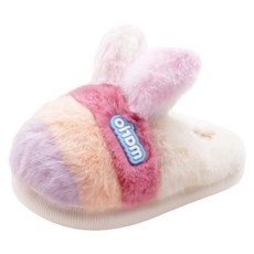FootFoot 彩虹兔子兒童毛絨拖鞋