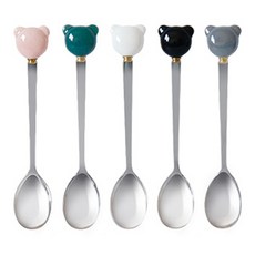 바네 곰돌이 스텐 티스푼 세트, 1세트, 티스푼 5종