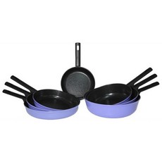 Kitchenwell Etti 紫丁香 IH電磁爐平底鍋7件組 平底鍋 20cm+24cm+28cm+30cm + 炒鍋 24cm+28cm+30cm, 1套, 煎鍋(20cm、24cm、28cm、30cm）+宮廷鍋(24cm、28cm、30cm）