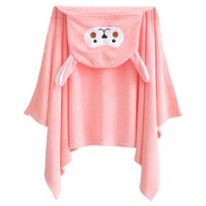 공유 아동용 극세사 샤워가운 후드타올 140 x 65 cm, 핑크, 1개