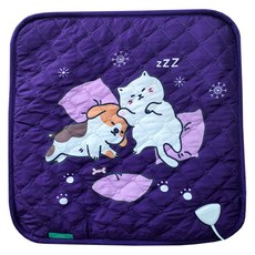 LULUA 單人電熱坐墊 LU_C301, 紫色疲憊狗, 44 x 44 cm