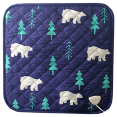 LULUA 電熱坐墊, 海軍藍北極熊, 44 x 44 cm