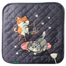 LULUA 電熱坐墊, 灰色玩樂狗, 44 x 44 cm