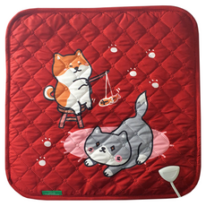 LULUA 電熱坐墊, 紅色玩樂狗, 44 x 44 cm
