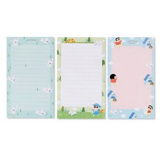 Flyingwhales 蠟筆小新便條紙3件組, 小新和小白, 森林幼稚園, 小白快跑, 1套