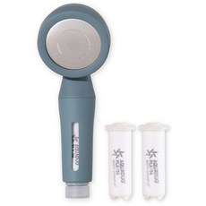 AQUADUO Blossom旅行用蓮蓬頭+替換濾芯 2入組, 夏威夷藍(蓮蓬頭), 1組