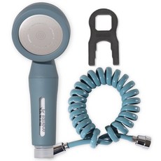 AQUADUO Blossom旅行用蓮蓬頭+彈簧淋浴軟管+扳手組, 夏威夷藍(蓮蓬頭), 1組