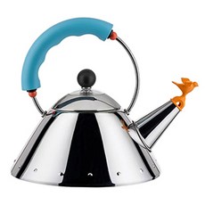 ALESSI Michael Graves 鳥鳴壺 IH, 1L, 1個, 淺藍色