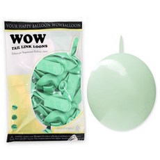 WOW PARTY KOREA Wow 馬卡龍連接氣球 15cm 50p, 綠色, 3個