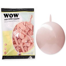 WOW PARTY KOREA Wow Link-a-Loon 馬卡龍氣球 15cm 50入, 蜜桃色, 3個