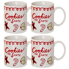 코지테이블 홈파티 레트로 쿠키 세라믹 머그컵 320ml, 혼합색상, 4개