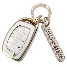 ruzen TPU汽車遙控器鑰匙圈, 奶油白, 現代11