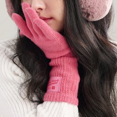 데이닉 여성용 앙고라 핑거홀 털 롱 니트장갑
