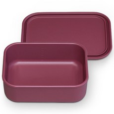 mommy's table 食品級矽膠可冷凍可微波密封容器 Damsso長方形 L, 勃根地紅, 1個