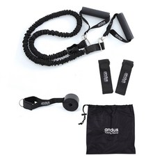 andus 織物多功能彈力管 等級3 25lbs, 黑色, 1個