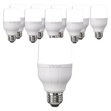 LISHIN Vitson Wonha T型 LED燈泡 白色 10W E26, 晝光色, 10個