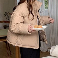 구디프 여성용 플로우 숏 푸퍼 패딩 점퍼