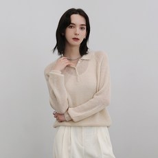 KUZY 女款羊駝毛拉克蘭袖鈕扣翻領 Warm 針織衫