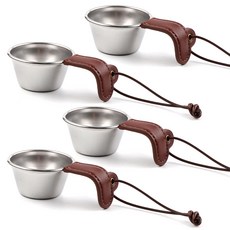 Breeze Moon 雪拉迷你杯 4入 + 專用收納袋 + 皮革杯套 4入組, 單一顏色, 1個