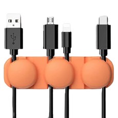 다해유 다이닝 심플하고 각종 케이블 깔끔히 정리하는 수납기 6공, 오렌지, 1개