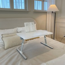 折疊式床上桌 和室桌 高度角度可調節床上托盤, 白色