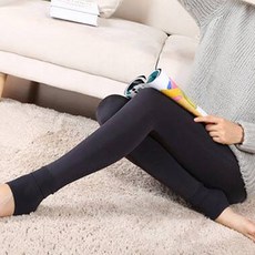 구디프 여성용 융기모 하이웨이스트 스판 보온 레깅스