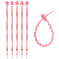 꽃모양 실리콘 케이블 정리 타이, 5개, 8