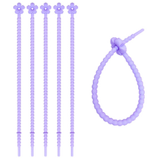 꽃모양 실리콘 케이블 정리 타이, 5개, 23