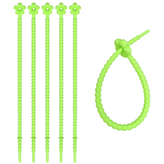 꽃모양 실리콘 케이블 정리 타이, 5개, 15