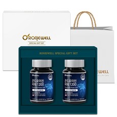 ROnIEWELL 鯊魚軟骨1200能量錠禮盒 2罐入+購物袋組, 120g, 1組