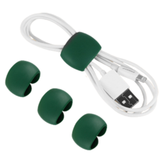 다름이야 여행용 케이블 정리 버클, 진녹색, 4개