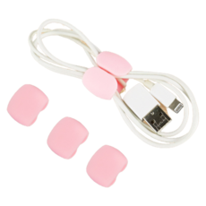 다름이야 여행용 케이블 정리 버클, 핑크, 4개