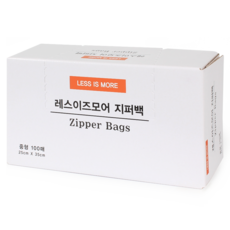 레스이즈모어 지퍼백, 중(M), 100개입, 1개