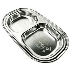 LE BARN 韓國製 衝鋒戰士13 可堆疊不鏽鋼2格餐盤, 1個, 單一顏色, 單品