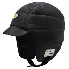 경량 방한 방풍 귀마개 모자, 블랙