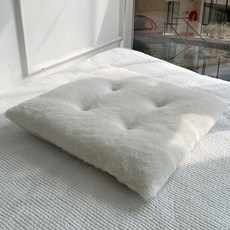 HANSGALLERY 奶油超細纖維方形坐墊, 象牙白