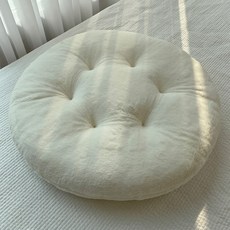 HANSGALLERY 奶油極細纖維圓形坐墊 10mm, 象牙白