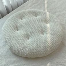HANSGALLERY Dear 超細纖維圓形坐墊 10mm, 象牙白