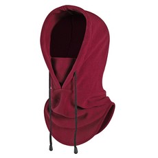 씨밀레 스판 극세사 후리스 후드형 아웃도어 모자, 와인