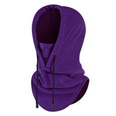 씨밀레 스판 극세사 후리스 후드형 아웃도어 모자, 퍼플