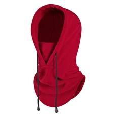 씨밀레 스판 극세사 후리스 후드형 아웃도어 모자, 레드