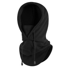 씨밀레 스판 극세사 후리스 후드형 아웃도어 모자, 블랙