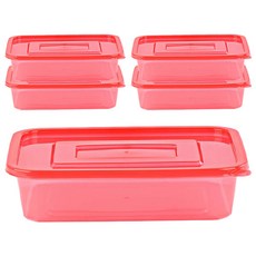 COOK&LOCK 方形保鮮盒 桃粉紅色, 5個, 保鮮盒 1450ml